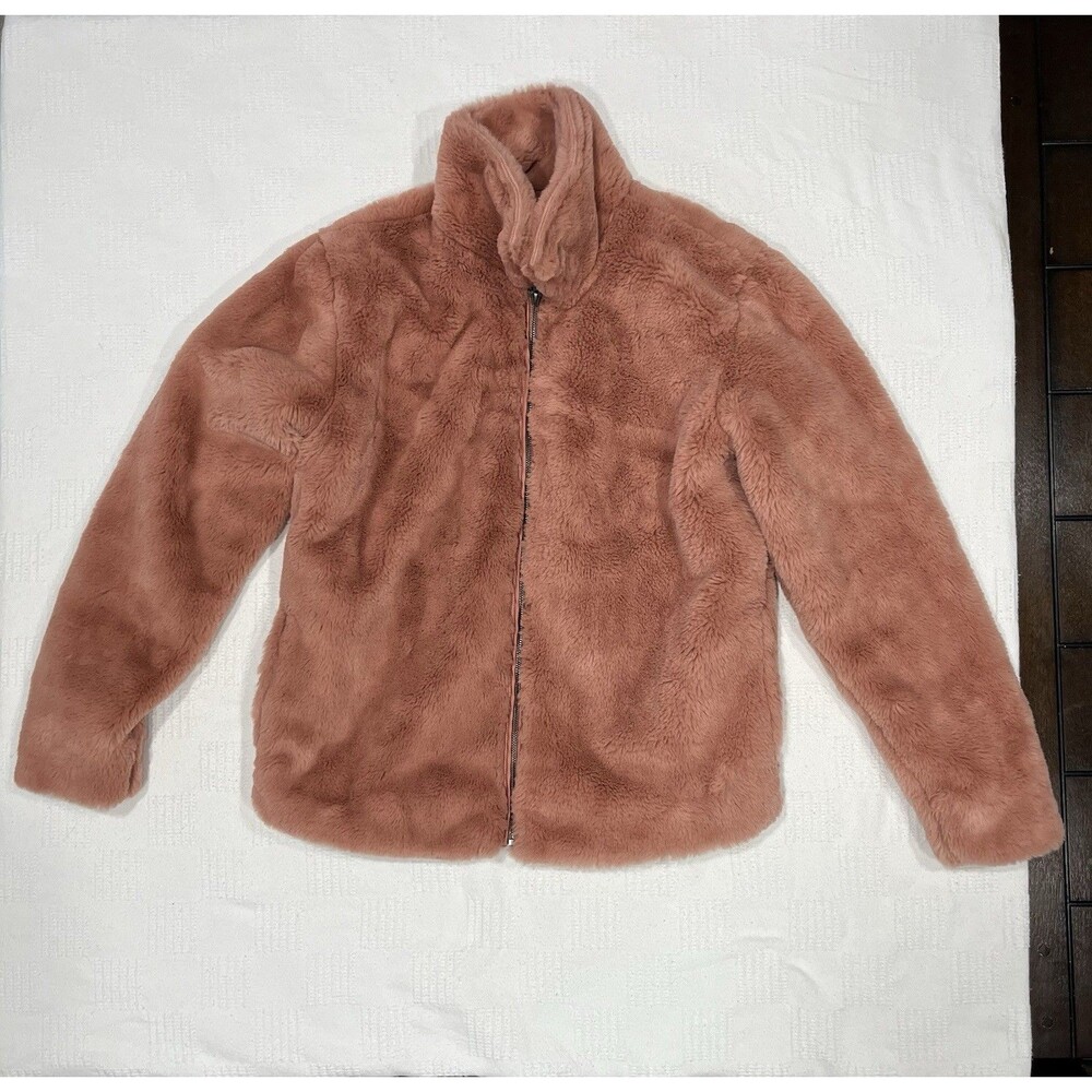 Kendall & Kylie faux fur coat Size M Pink Blush Pre-Owned in great condition - Picture 2 of 5